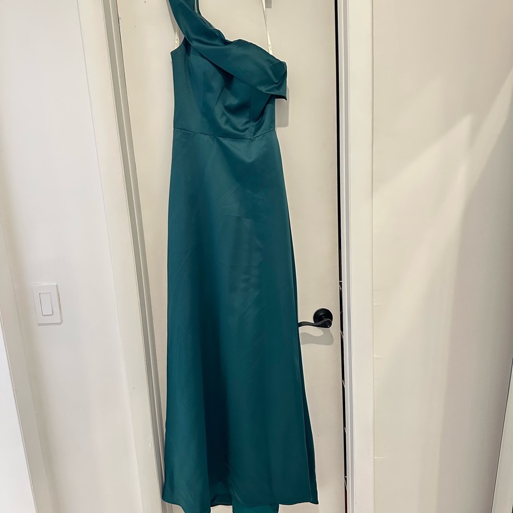 Dear Cleo Hunter Green One Shoulder Dress